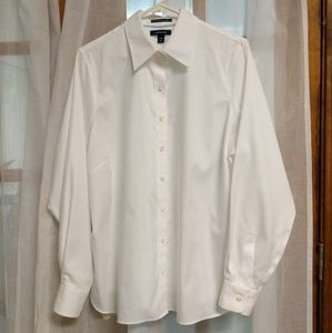 NWOT Lands' End no iron pinpoint Oxford White 16W